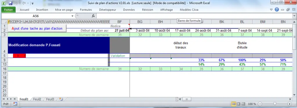 Suivi De Plan D Action Par Tache Mod Les Excel